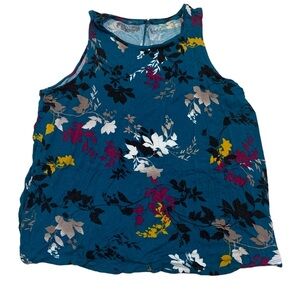 Apt. 9 Essentials Teal Floral Tank Top - XXL